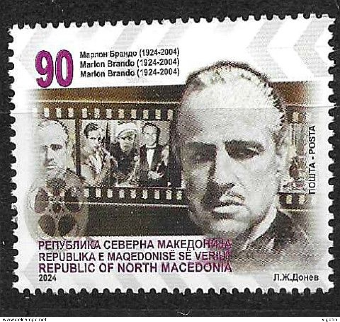 NMK 2024-03 MARLON BRANDO, NORTH MACEDONIA, 1v, MNH - Nordmazedonien