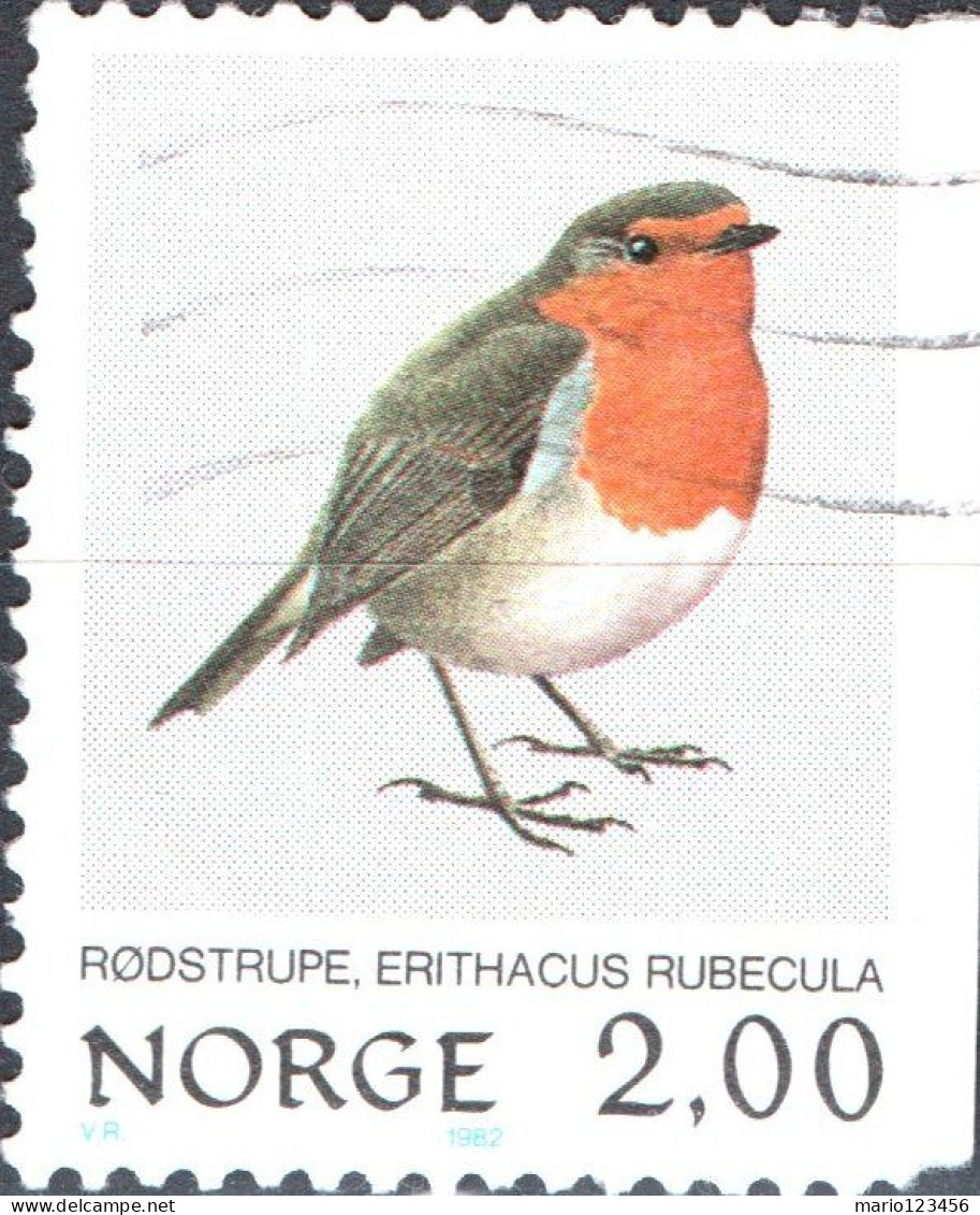 NORVEGIA, NORWAY, FAUNA, UCCELLI, BIRDS, 1982, USATI Scott:NO 801, Yt:NO 817, Sg:NO 895 - Usati