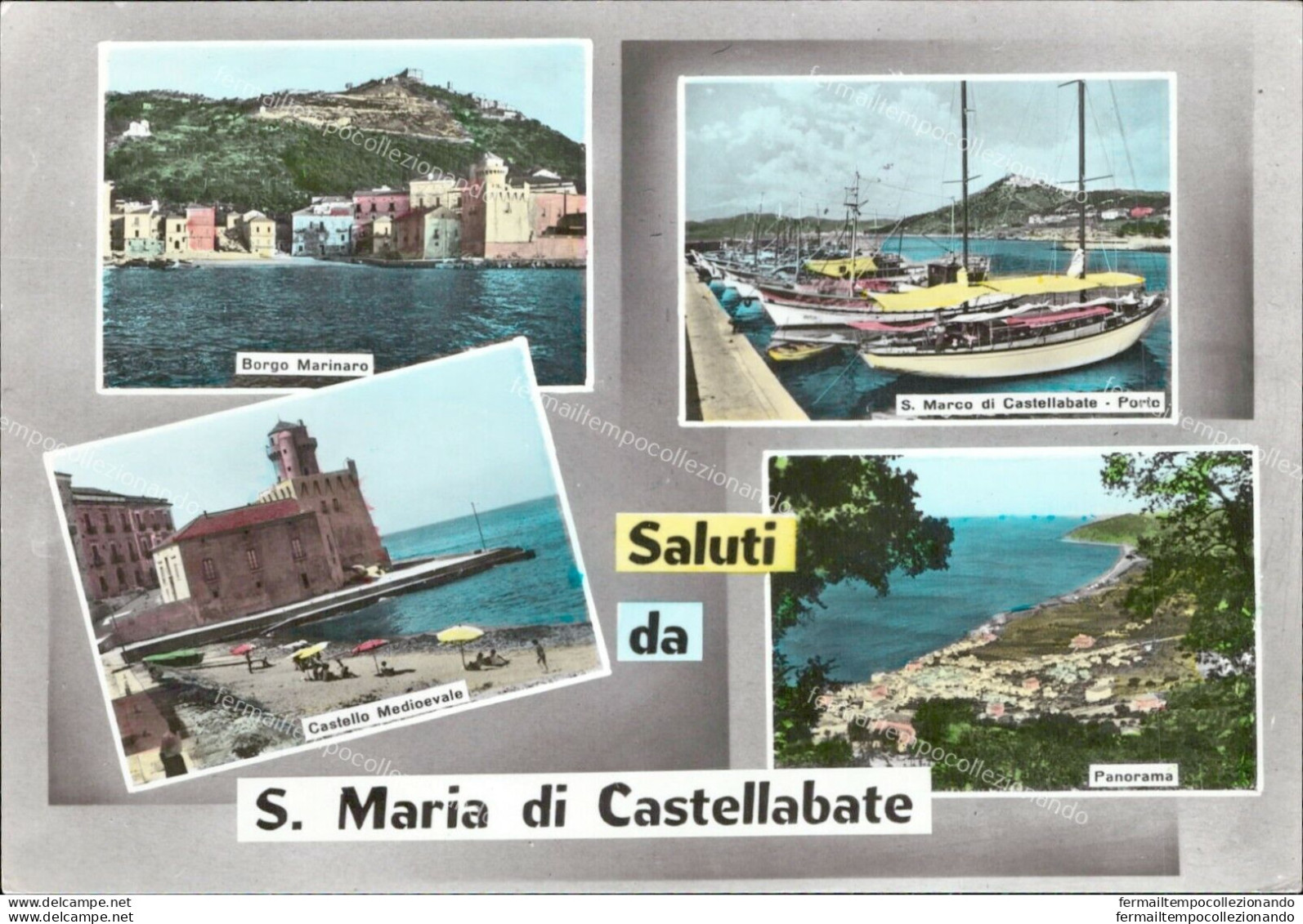 Ai121 Cartolina Saluti Da S.maria Di Castellabate 4 Vedutineprovincia Di Salerno - Salerno