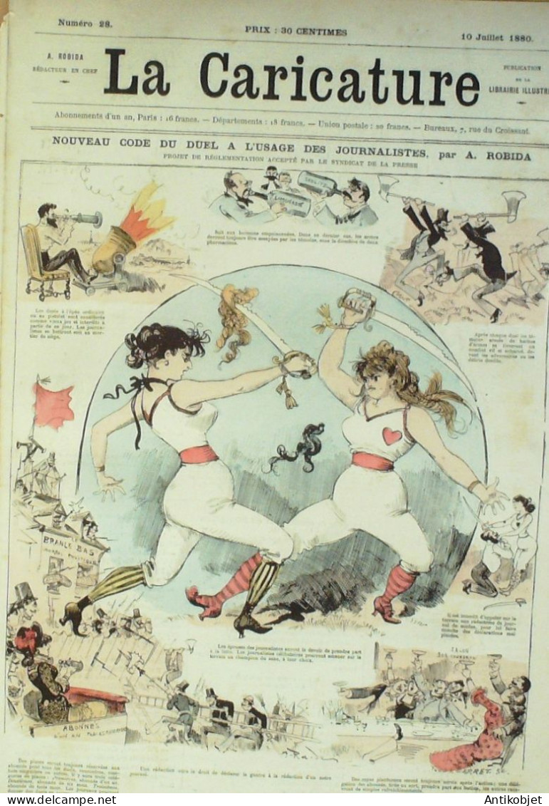 La Caricature 1880 N°  28 Code Du Duel à L'usage Des Journalistes Robida Trick Draner - Magazines - Before 1900