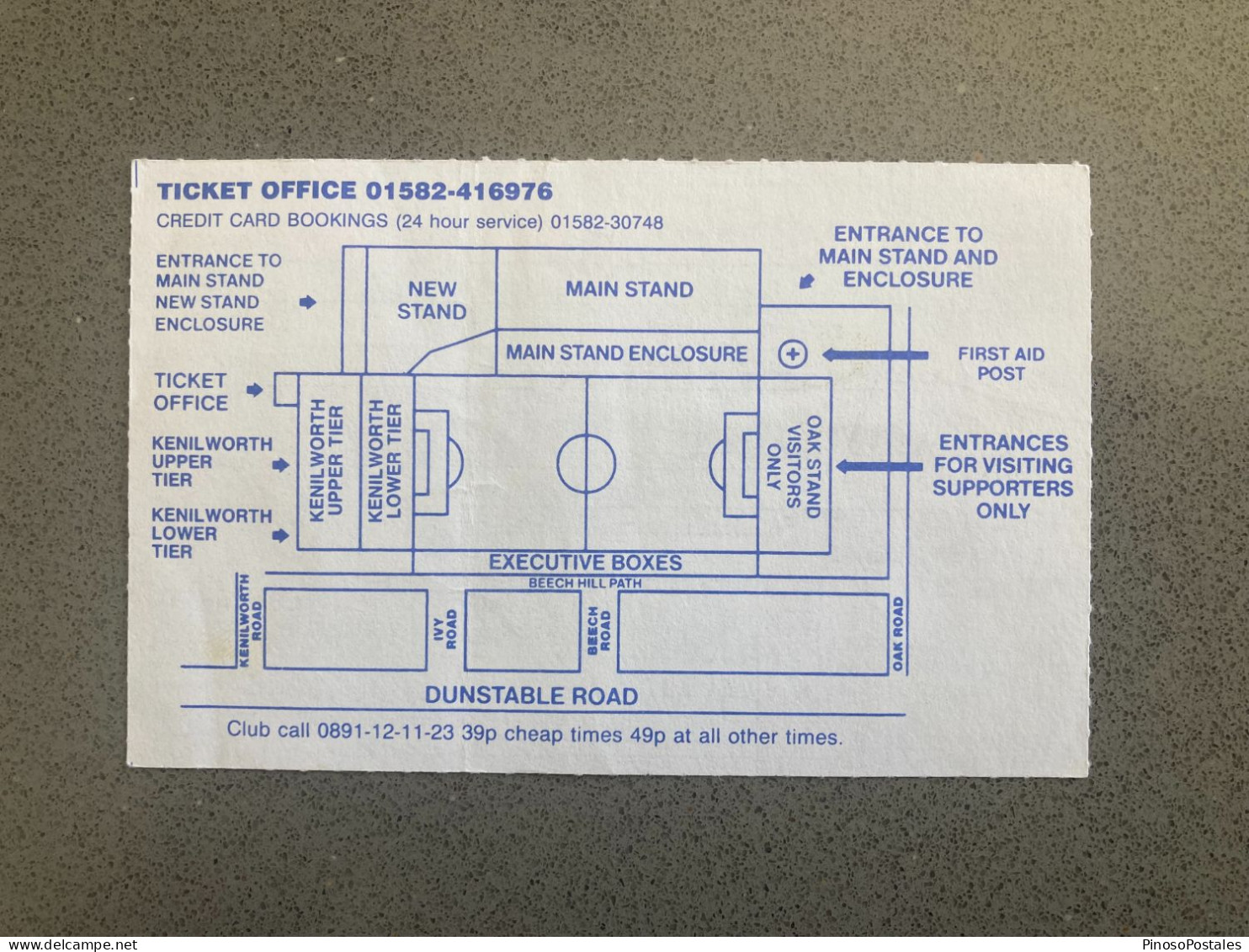 Luton Town V Walsall 1996-97 Match Ticket - Tickets & Toegangskaarten