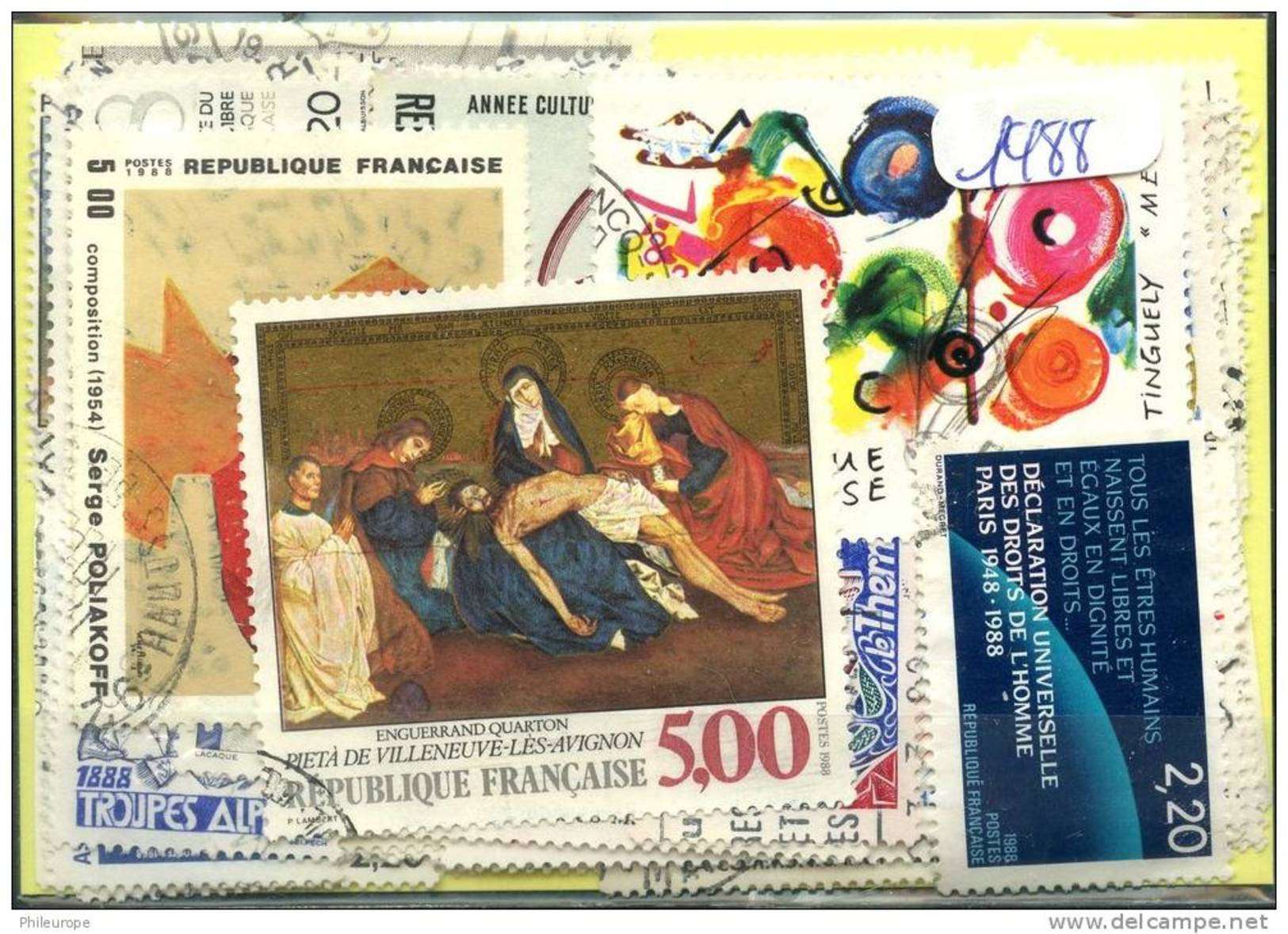 France  Années Completes (o) 1988 (58 Timbres) - 1980-1989