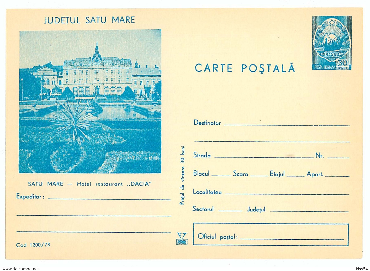 IP 73 - 1200 SATU MARE - Stationery - Unused - 1973 - Enteros Postales