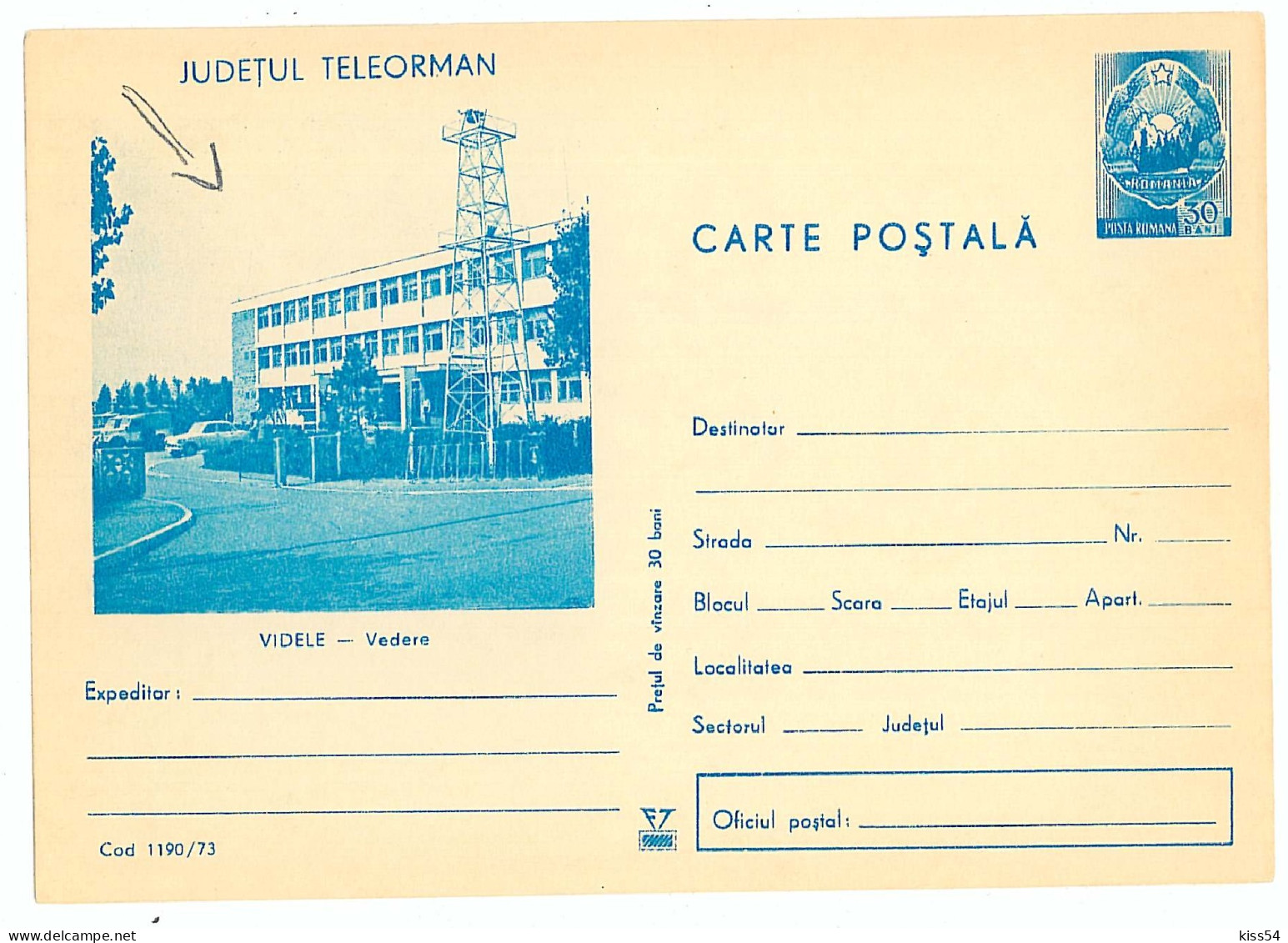 IP 73 - 1190E VIDELE - Stationery - Unused - 1973 - Postwaardestukken