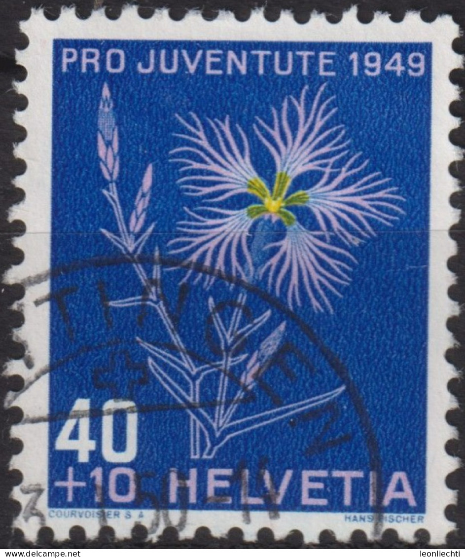 1949 Schweiz Pro Juventute ° Mi:CH 544, Yt:CH 496, Zum:CH J132, Prachtnelke - Gebruikt