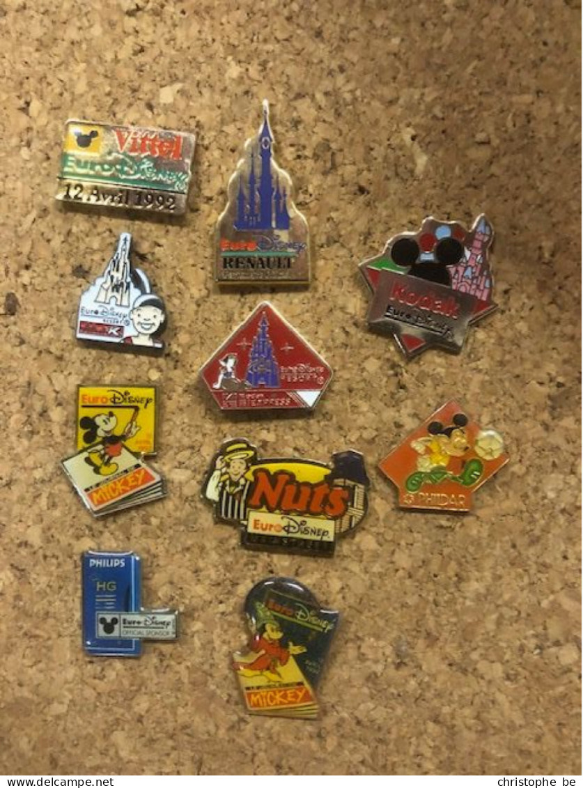 Lot Van 10 Eurodisney Pins, Inhuldiging, Inauguration 1992 (lot B) - Disney