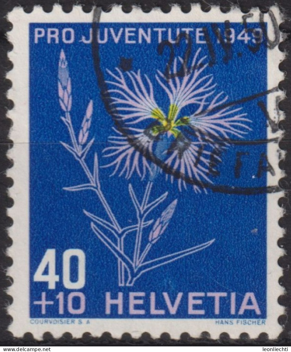 1949 Schweiz Pro Juventute ° Mi:CH 544, Yt:CH 496, Zum:CH J132, Prachtnelke - Oblitérés