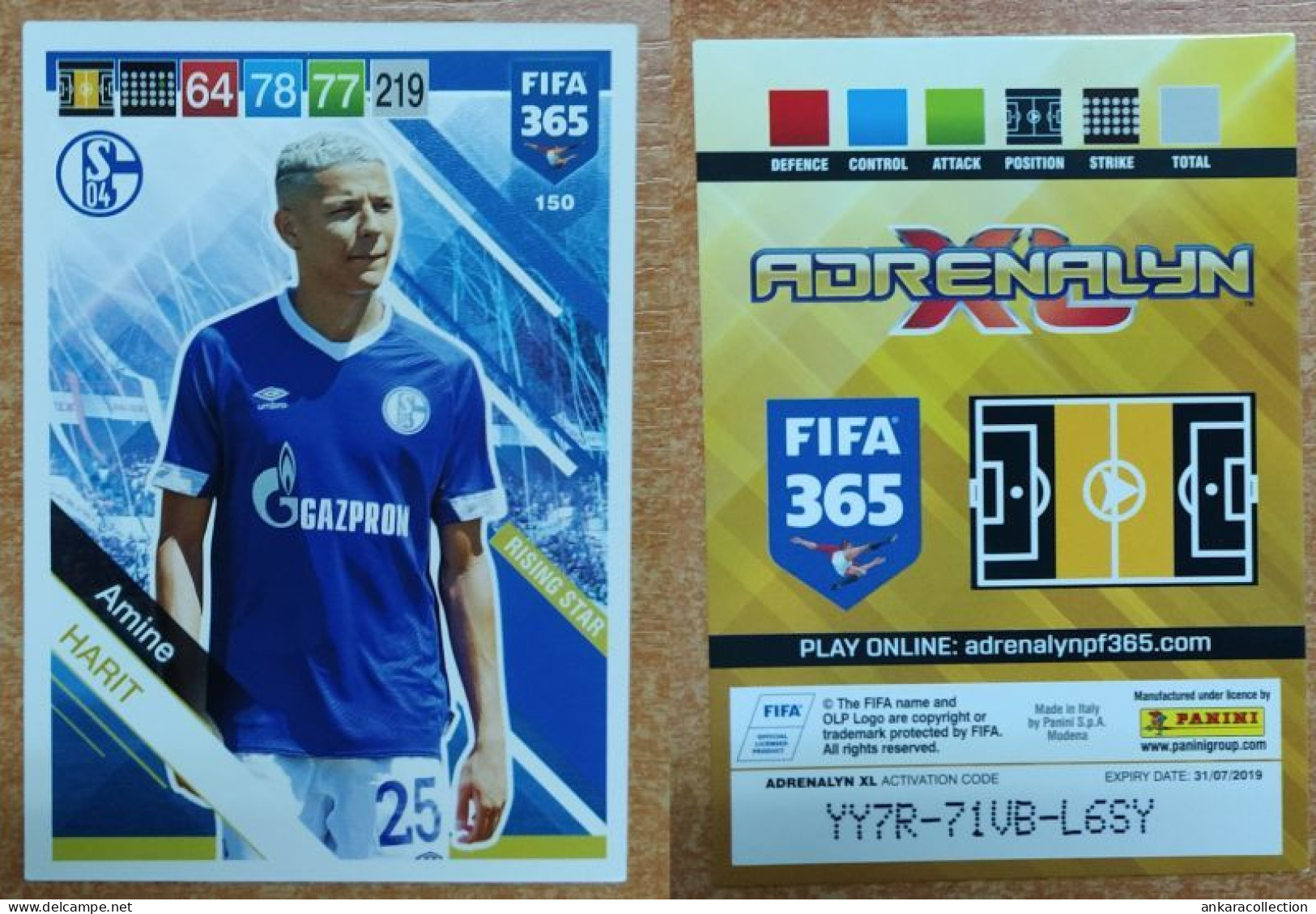 AC - 150 AMINE HARIT  FC SHALKE 04  PANINI FIFA 365 2019 ADRENALYN TRADING CARD - Trading-Karten