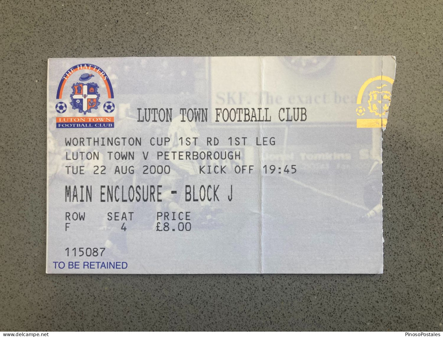 Luton Town V Peterborough United 2000-01 Match Ticket - Biglietti D'ingresso