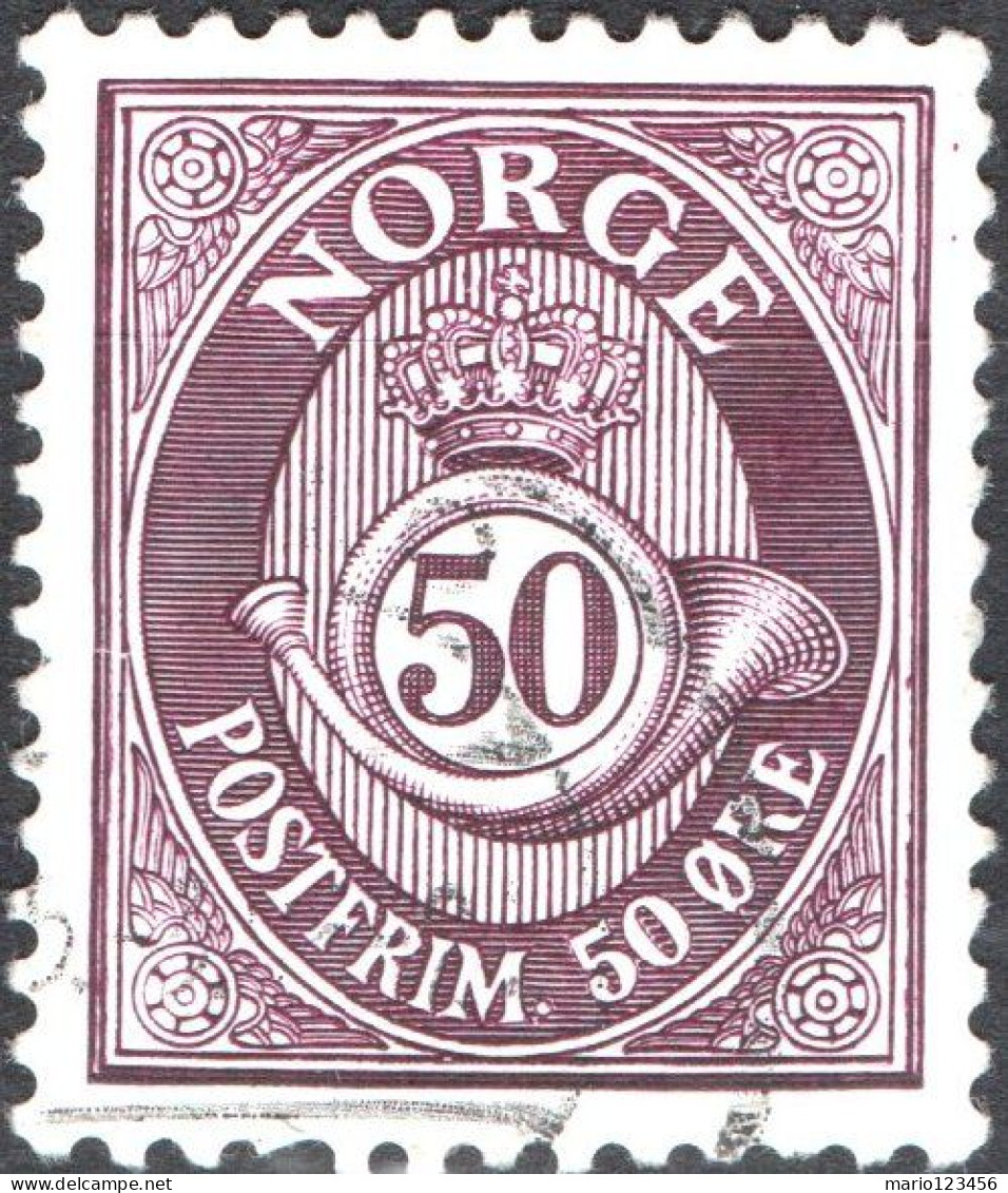 NORVEGIA, NORWAY, CORNO POSTALE, POSTHORN, 1978, USATI Mi:NO 759y, Scott:NO 710, Yt:NO 715 - Used Stamps