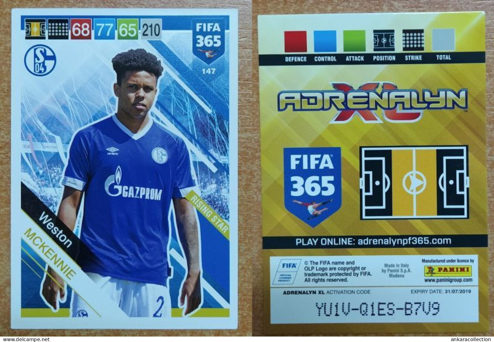 AC - 147 WESTON MCKENNIE  FC SHALKE 04  PANINI FIFA 365 2019 ADRENALYN TRADING CARD - Trading-Karten