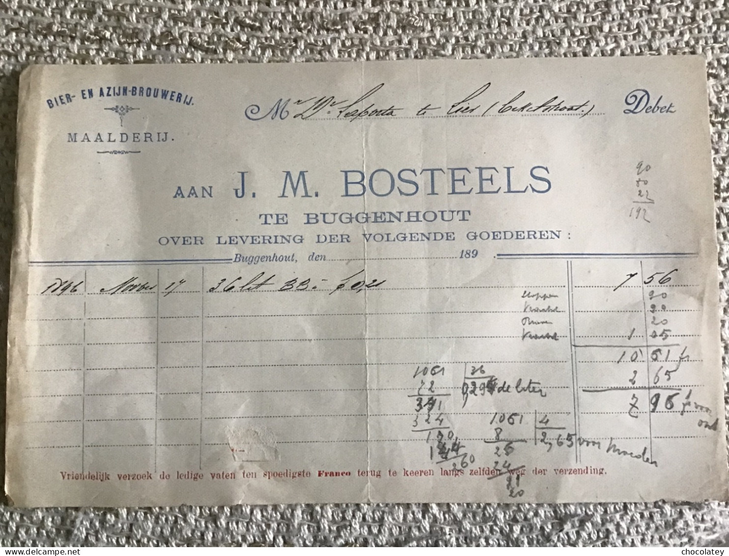 Bosteels  Buggenhout Bier Azijn Brouwerij 1900 Lier Laporta Dokter - Levensmiddelen