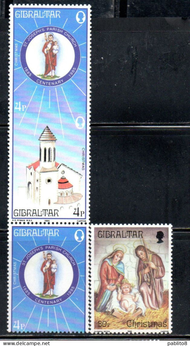 GIBRALTAR GIBILTERRA 1985 CHRISTMAS NATALE NOEL WEIHNACHTEN NAVIDAD COMPLETE SET SERIE COMPLETA MNH - Gibraltar