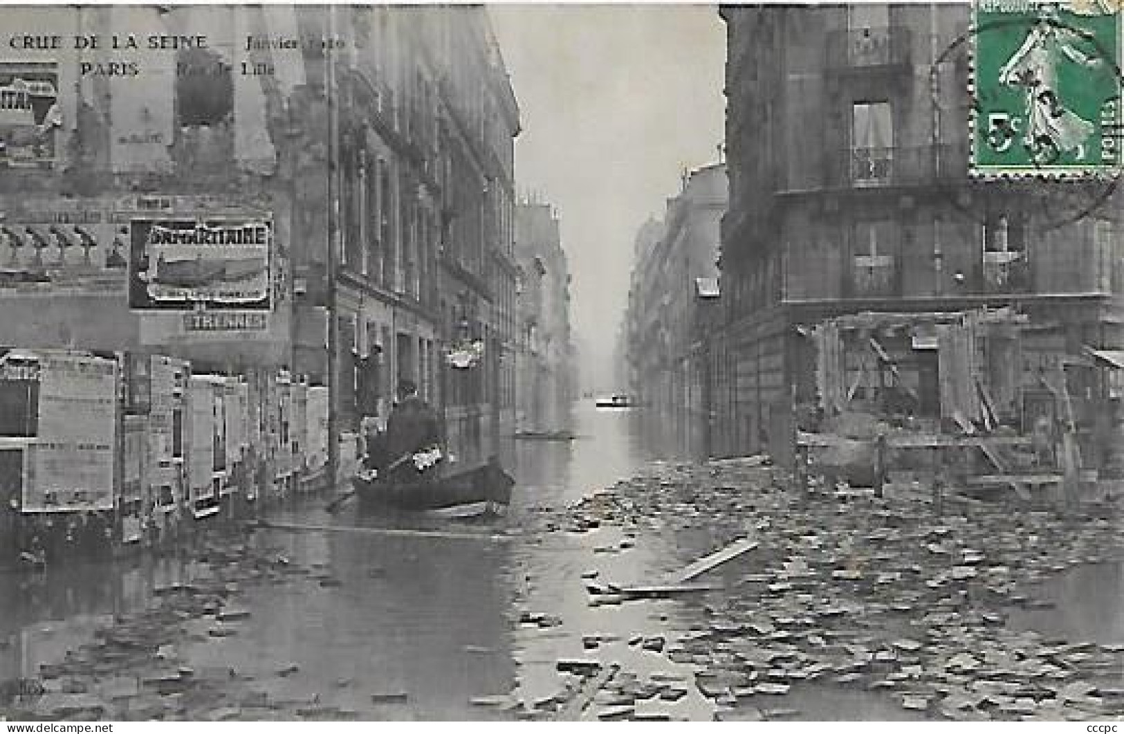 CPA Paris Crue De La Seine Janvier 1910 - Rue De Lille - Arrondissement: 07