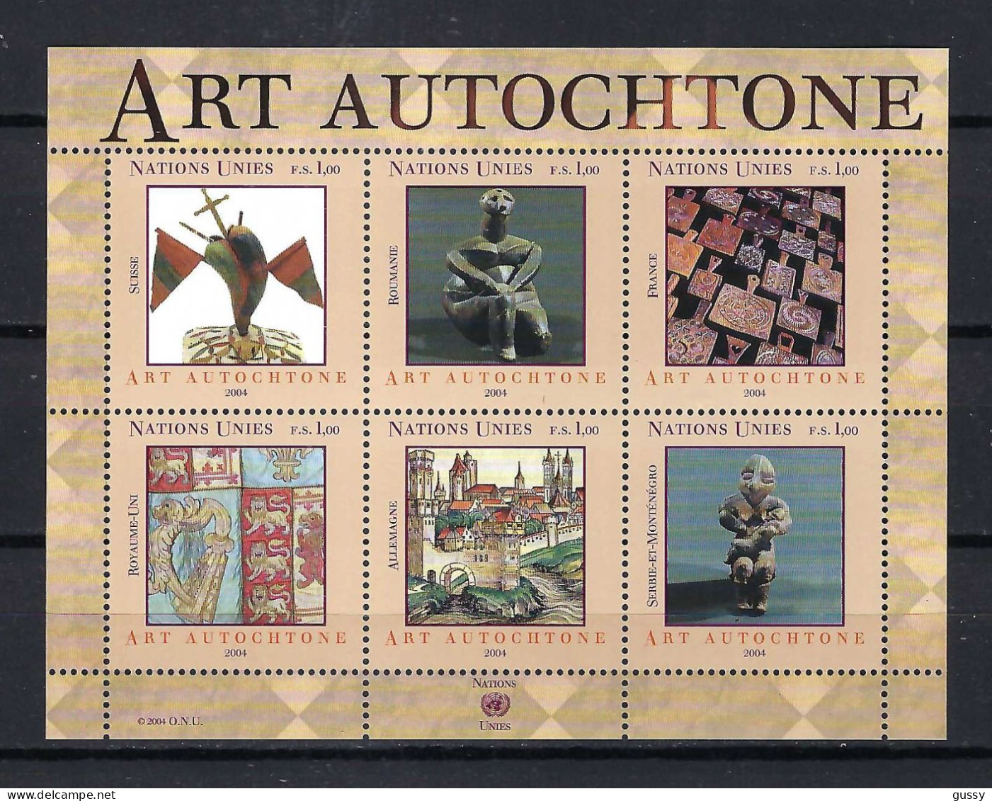 NATIONS UNIES Genève 2004:  B&F Neuf** "ART AUTOCHTONE" - Blocks & Sheetlets