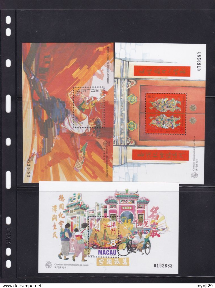 Macao 1997 Almost Full Year Issue SS/MS ,4 Pages - Années Complètes