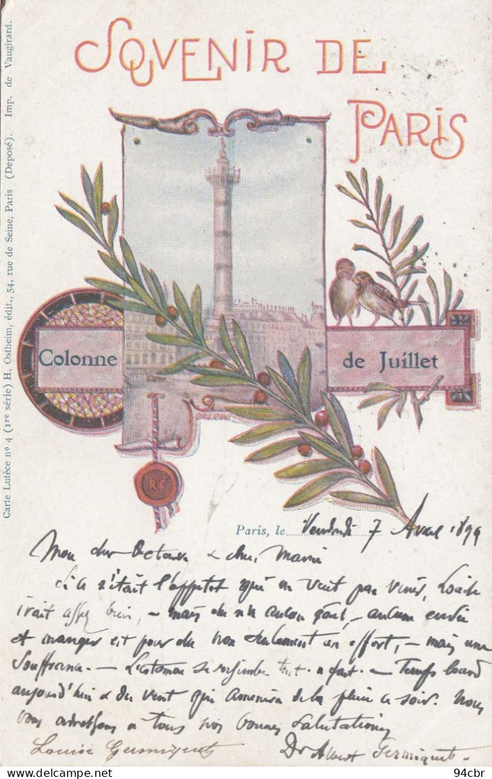 CPA  (75)  PARIS   Colonne De Juillet  (b.bur  ) - Autres Monuments, édifices