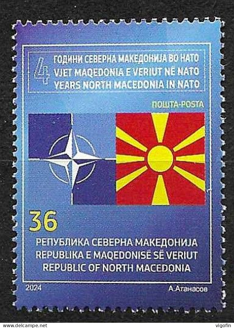 NMK 2024-05 NMK IN NATO, NORTH MACEDONIA, 1v, MNH - Nordmazedonien