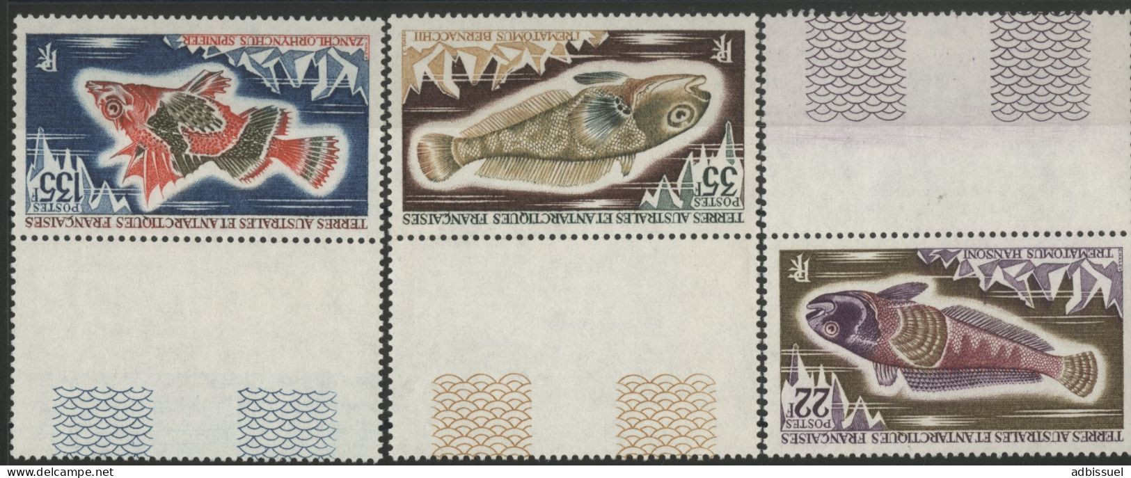 TAAF N° 43 à 45 Neufs Sans Charnière ** (MNH) "Poissons / Fish" TB - Unused Stamps