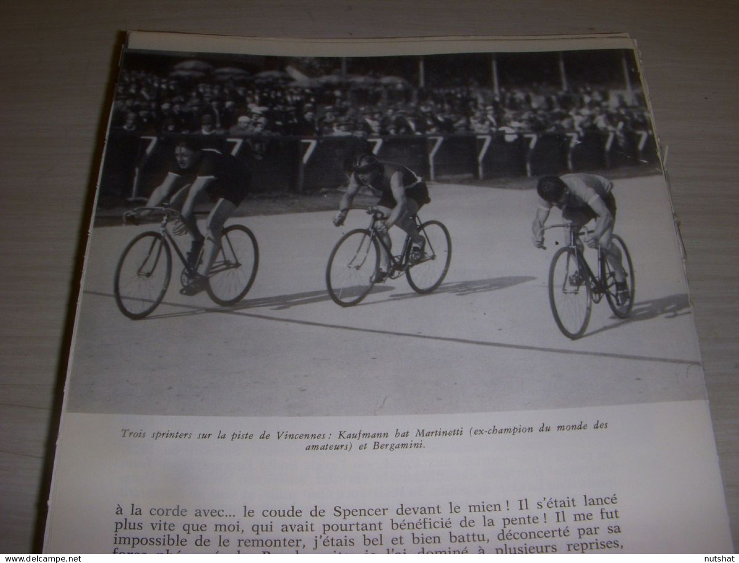 CYCLISME COUPURE LIVRE F358 PISTE VINCENNES KAUFMANN MARTINETTI BERGAMINI        - Sport