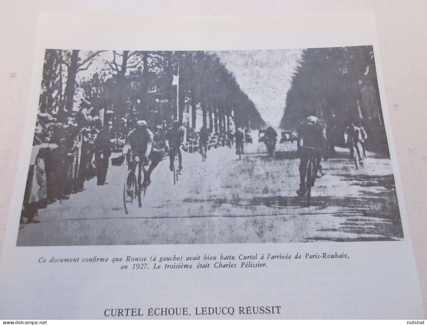 CYCLISME COUPURE LIVRE F350 PARIS ROUBAIX 1927 RONSSE CARTEL Ch. PELISSIER       - Sport