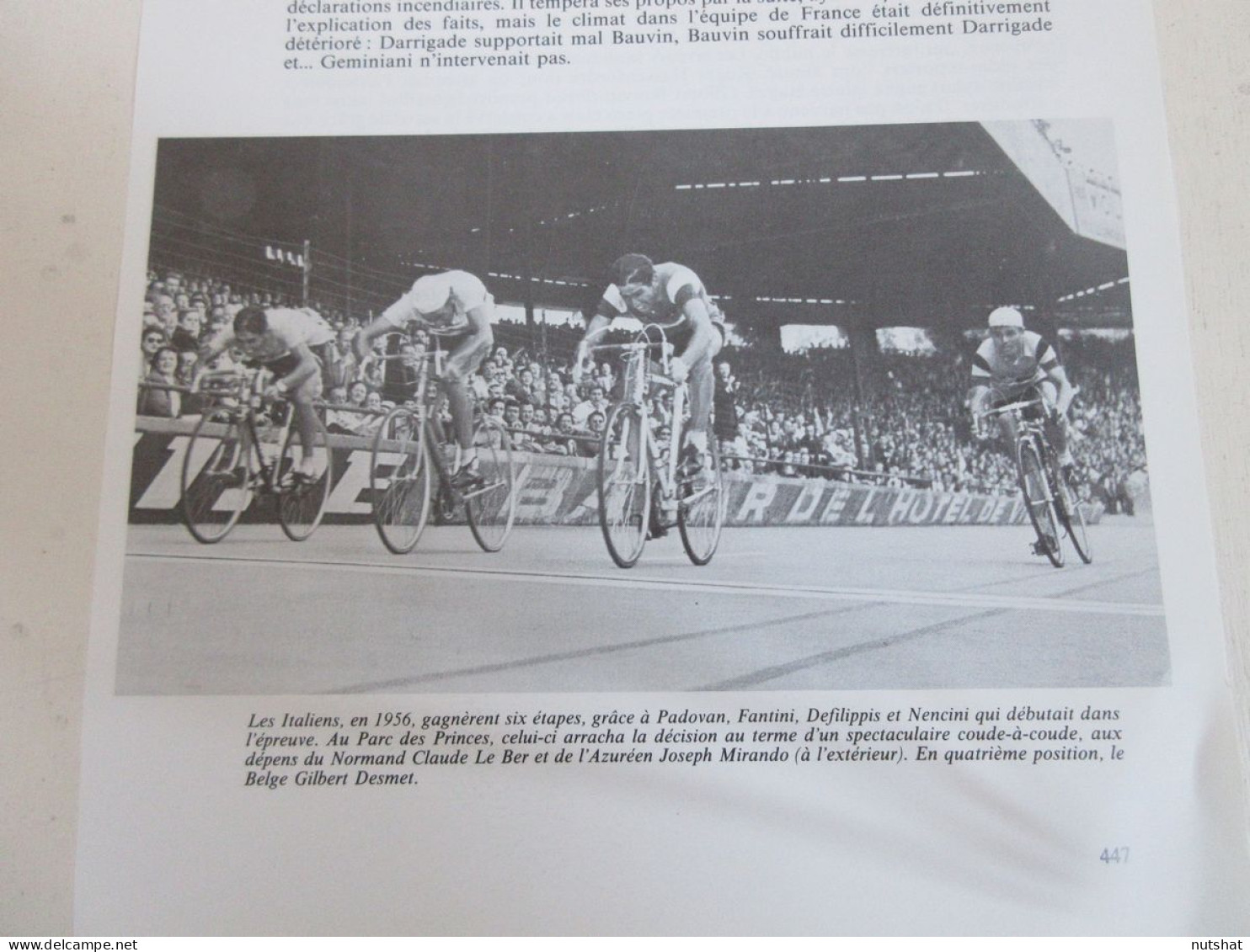 CYCLISME COUPURE LIVRE T447 TdF1956 PARC Des PRINCES 1er NENCINI Le BER MIRANDO  - Sport