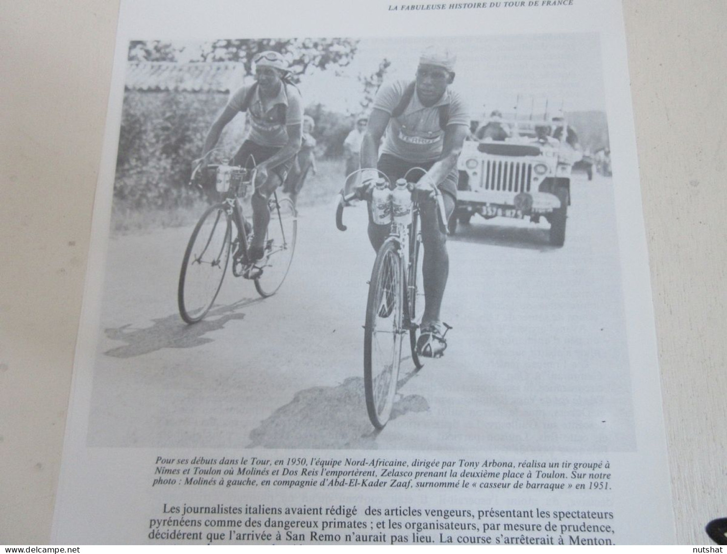 CYCLISME COUPURE LIVRE T381 TdF1950 EQUIPE NORD AFRICAINE MOLINES ZAAF           - Sport