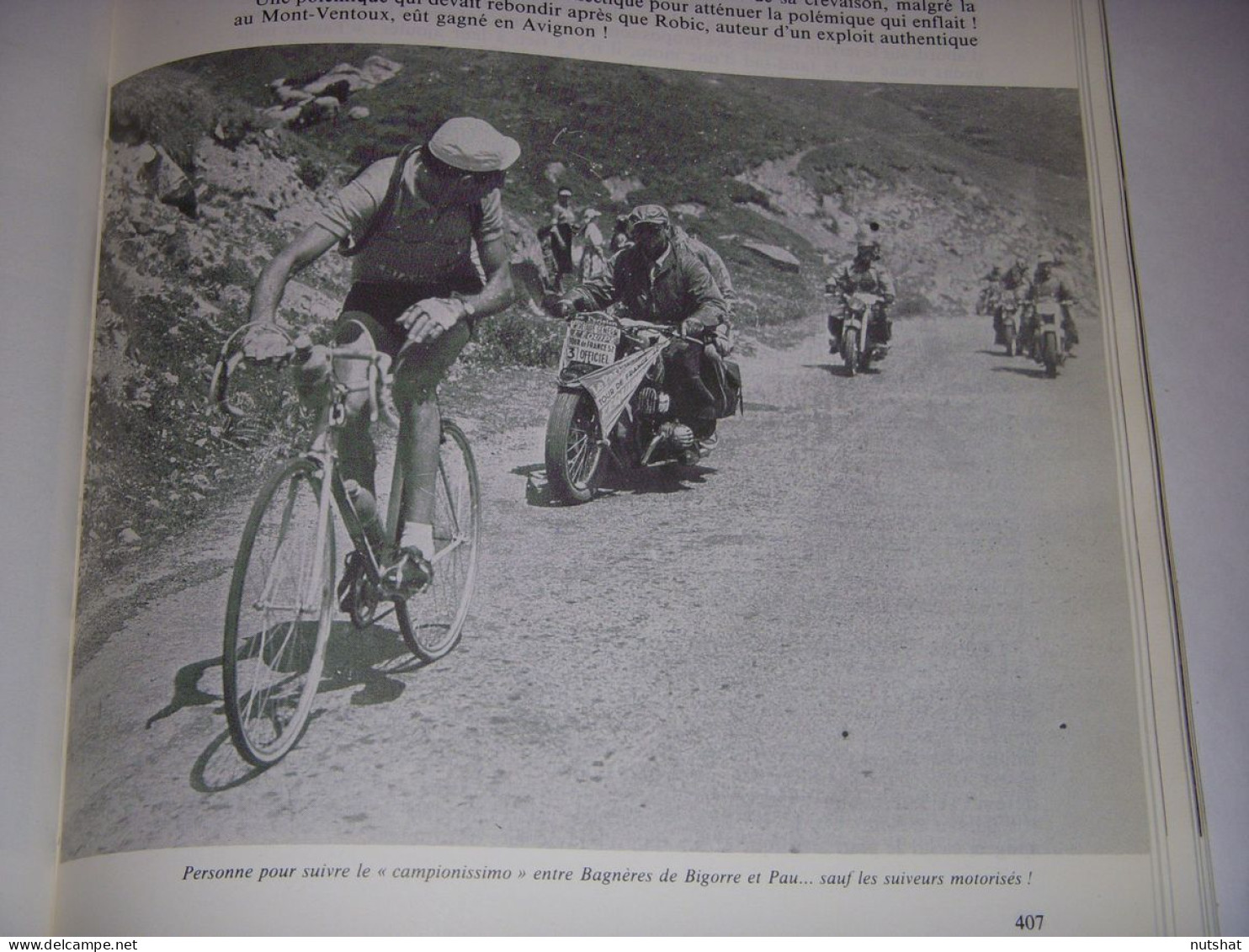 CYCLISME COUPURE LIVRE T407 Tdf1952 Fausto COPPI SEUL Dans Les PYRENEES          - Sport