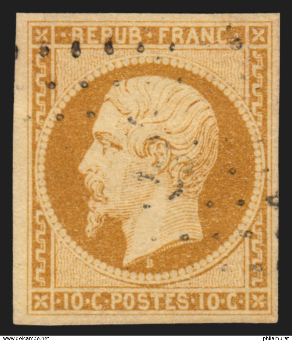 N°9, Présidence 1852, 10c Bistre-jaune, Oblitéré, Signé A.BRUN - TB D'ASPECT - 1852 Louis-Napoleon