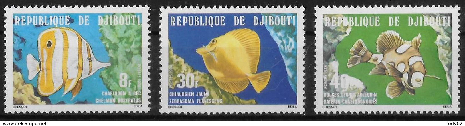 DJIBOUTI - POISSONS - N° 488 A 490 - NEUF** MNH - Poissons