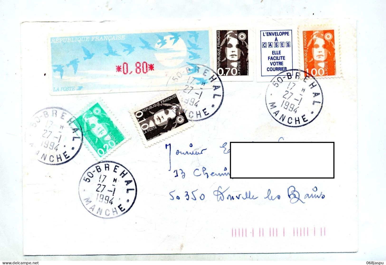 Lettre Cachet Brehal Sur Briat Vignette - Manual Postmarks