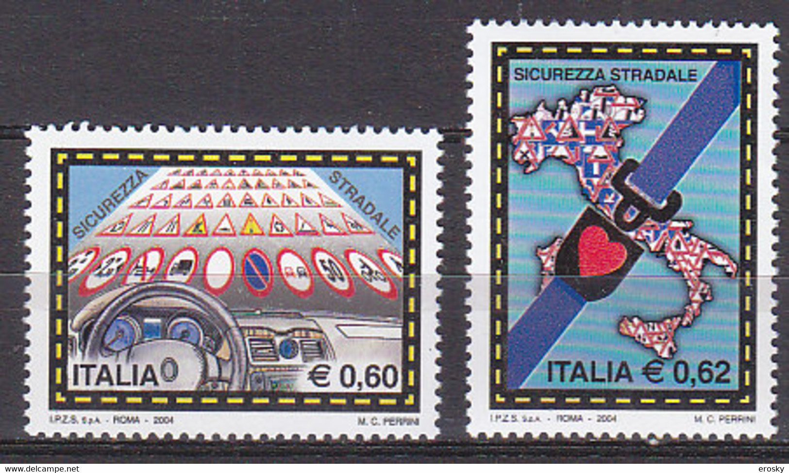 Y1659 - ITALIA Ss N°2752/53 - ITALIE Yv N°2705/06 ** SECURITé ROUTIERE - 2001-10:  Nuovi