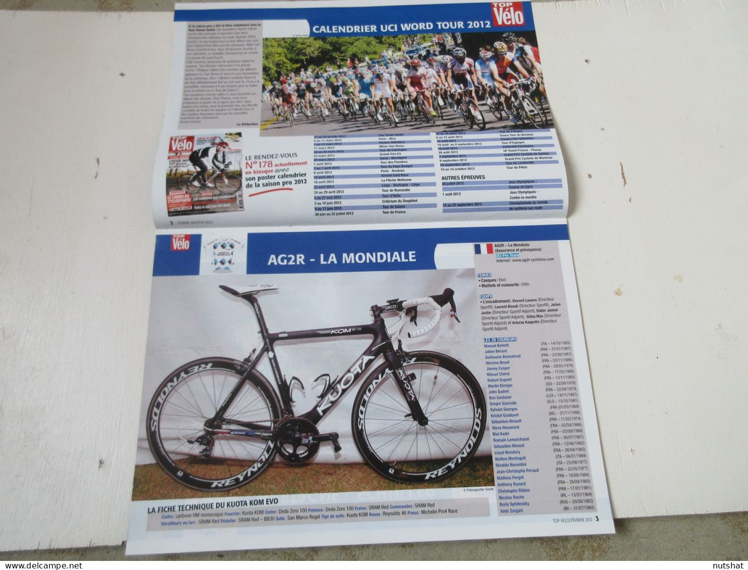 CYCLISME GUIDE EQUIPES CALENDRIER Et VELOS 2012 TOP VELO 24 Pages.              - Sport