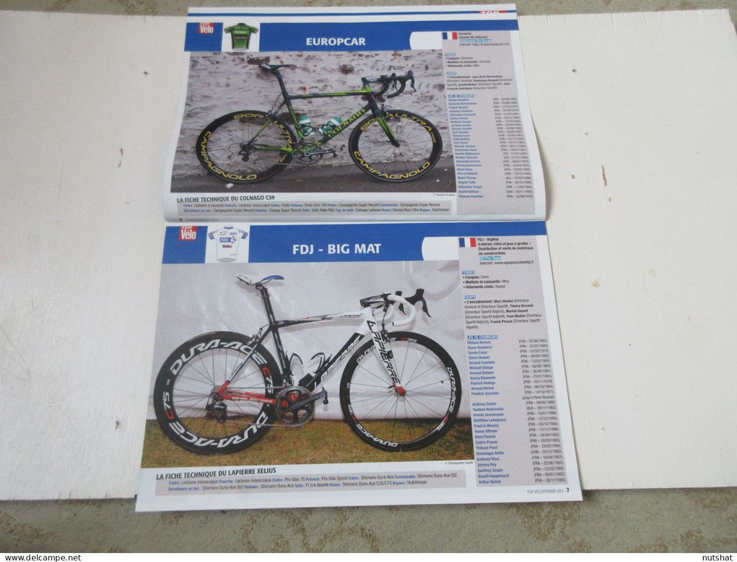 CYCLISME GUIDE EQUIPES CALENDRIER Et VELOS 2012 TOP VELO 24 Pages.              - Sport