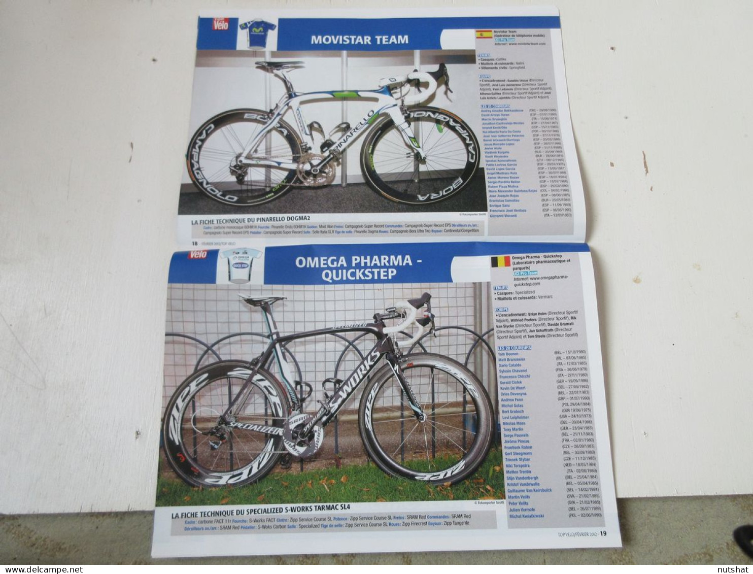 CYCLISME GUIDE EQUIPES CALENDRIER Et VELOS 2012 TOP VELO 24 Pages.              - Sport