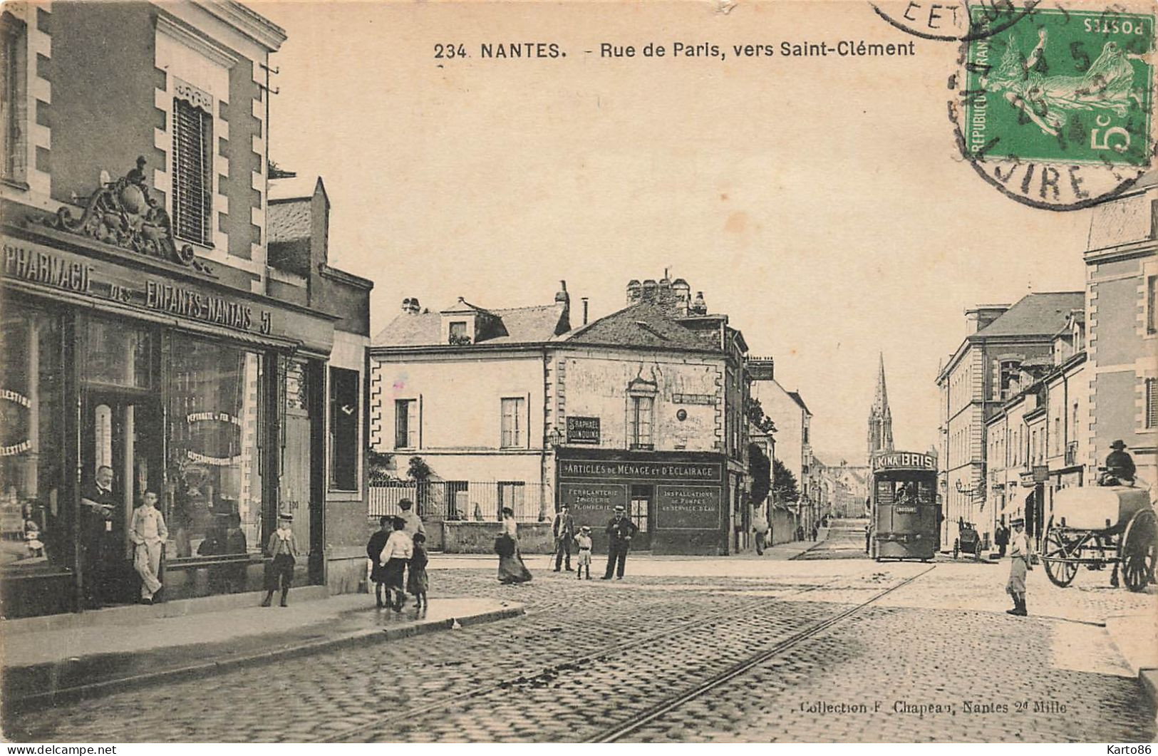 Nantes * Rue De Paris , Vers St Clément * Pharmacie Des Enfants Nantais * Tram Tramway - Nantes