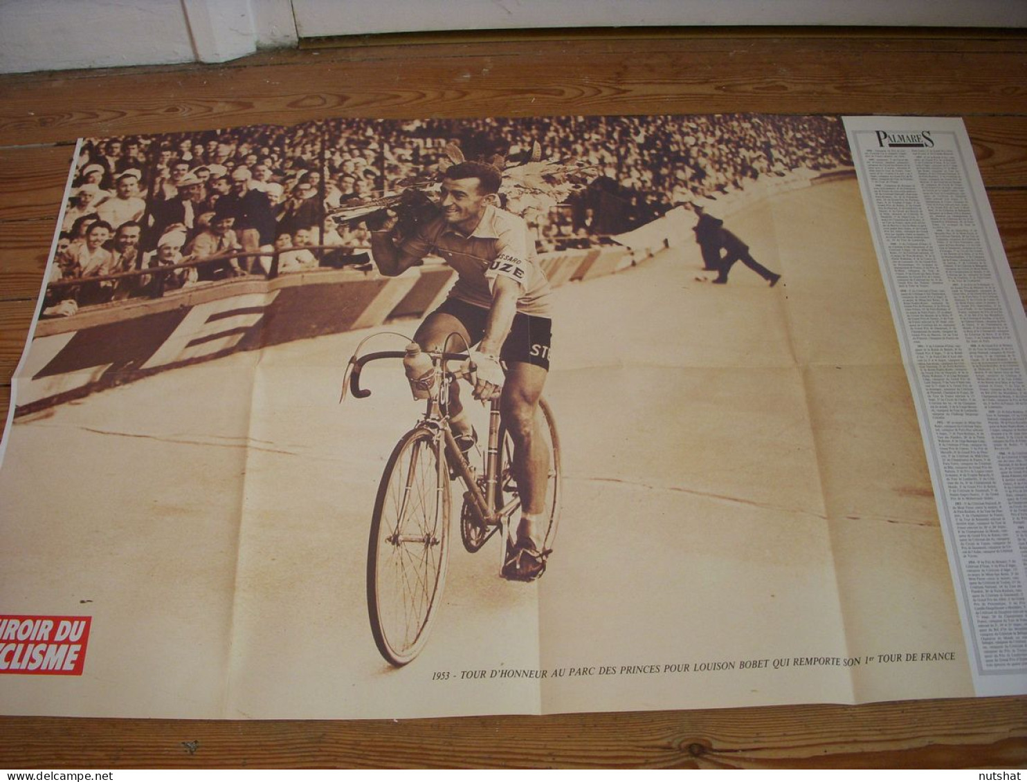 CYCLISME POSTER BOBET FRANCE IZOARD Au Dos BOBET TOUR D'HONNEUR TdF 1953 - Sport