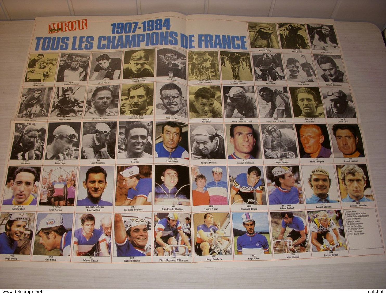 CYCLISME MC355 POSTER LES CHAMPIONS De FRANCE ENCYCLOPEDIE VOOREN A WEBB  - Sport