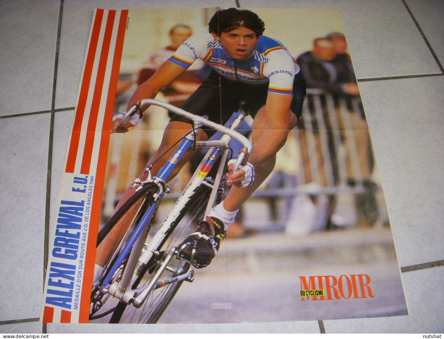 CYCLISME POSTER Alexis GREWAL PANASONIC Au Dos PELOTON Et EQUIPES 1985 - Sport