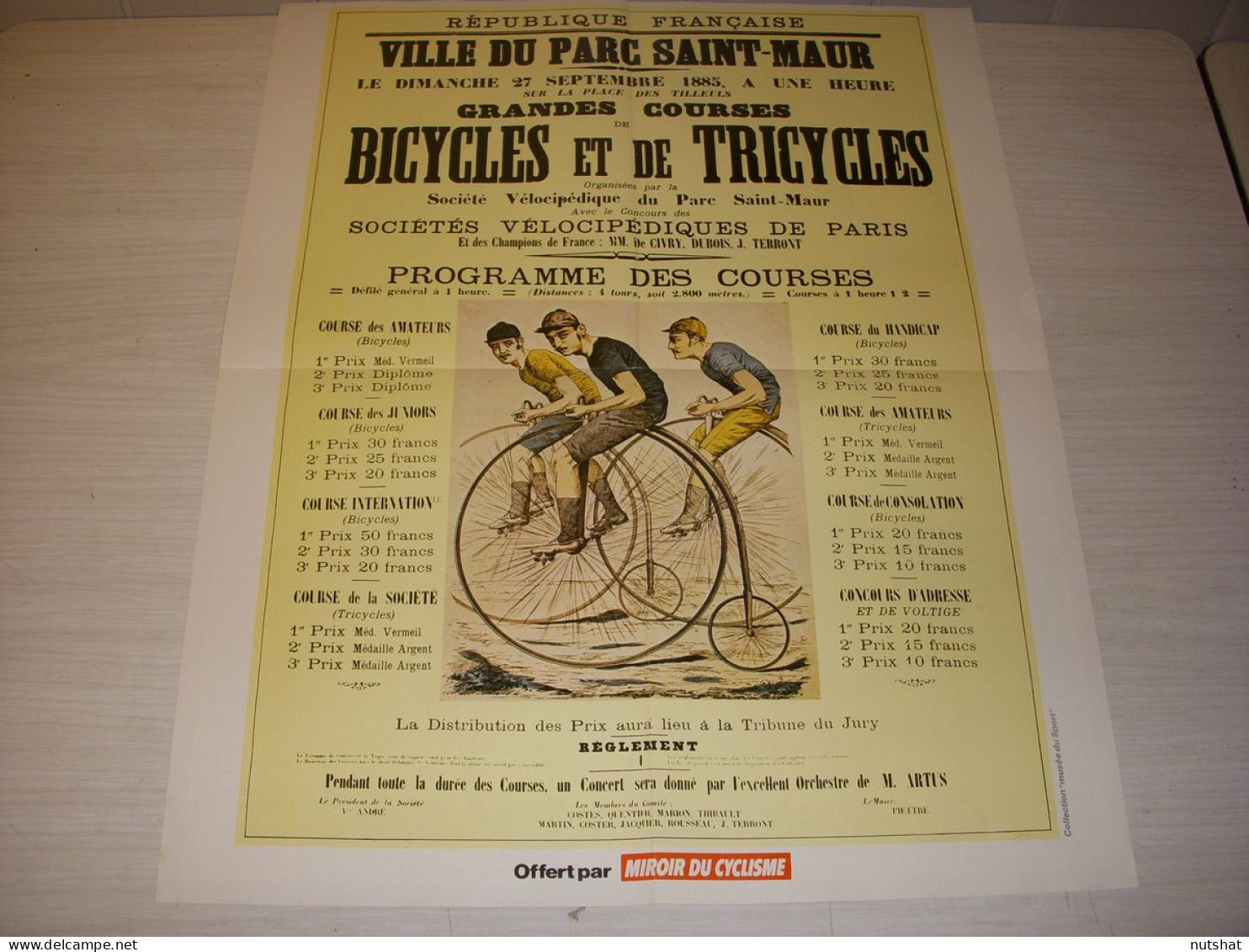 CYCLISME MC301 POSTER RETRO ANNONCE COURSES ENCYCLOPEDIE De ROSSI-ROUSSEAU  - Sport