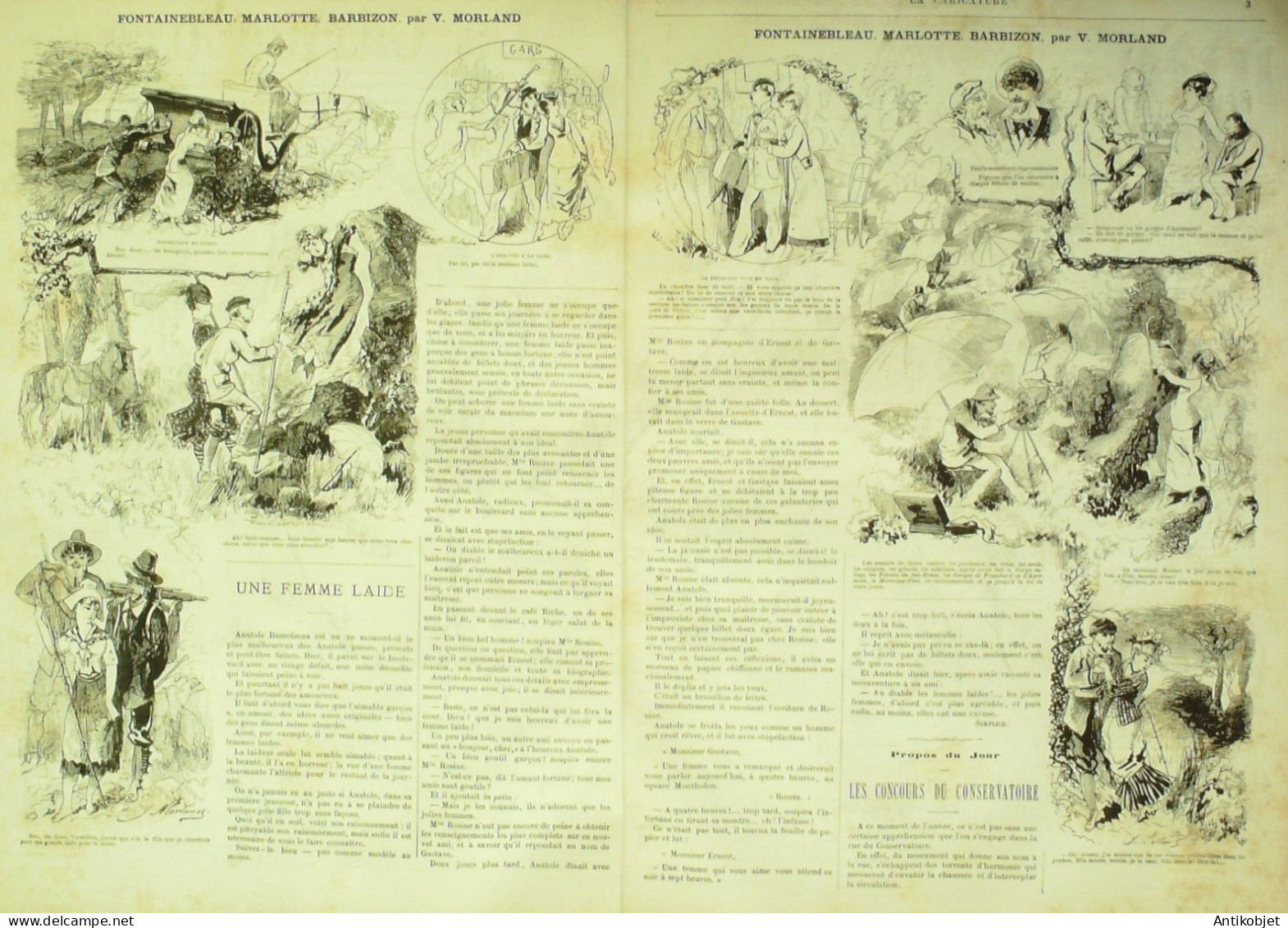 La Caricature 1880 N°  32 Aventures Des Touristes En Suisse Robida Moloch Morland - Magazines - Before 1900