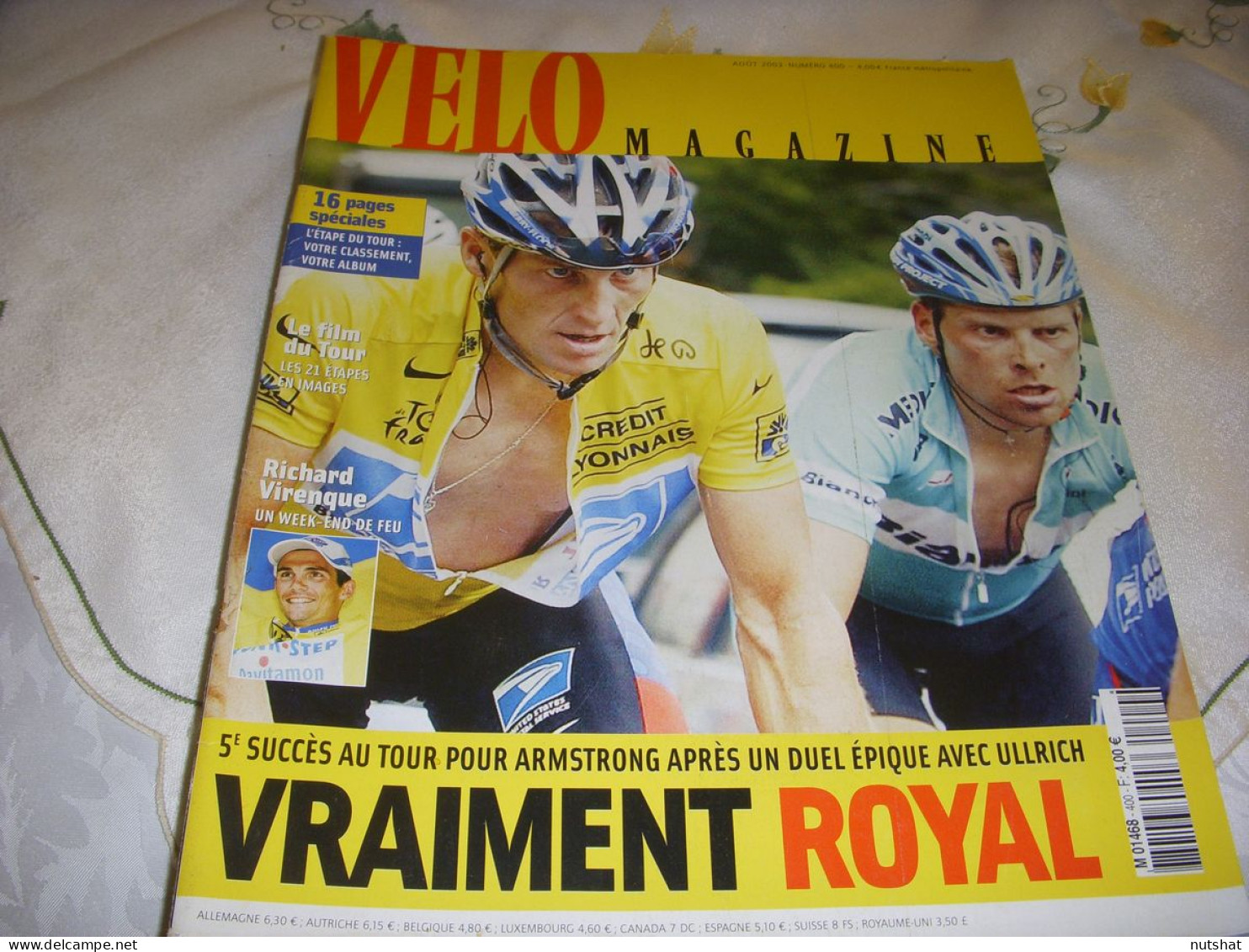 VELO MAG 400 08.2003 MIROIR DU TOUR 1er AMSTRONG ULLRICH VIRENQUE VINOKOUROV - Sport