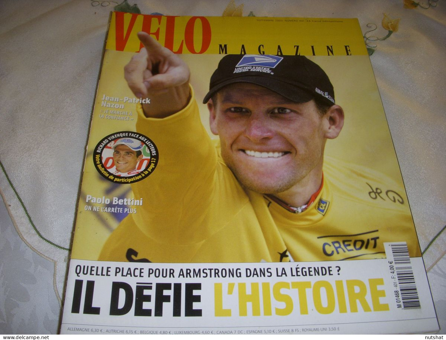 VELO MAG 401 09.2003 JP NAZON BETTINI VIRENQUE ARMSTRONG ULLRICH Bradley McGEE - Sport