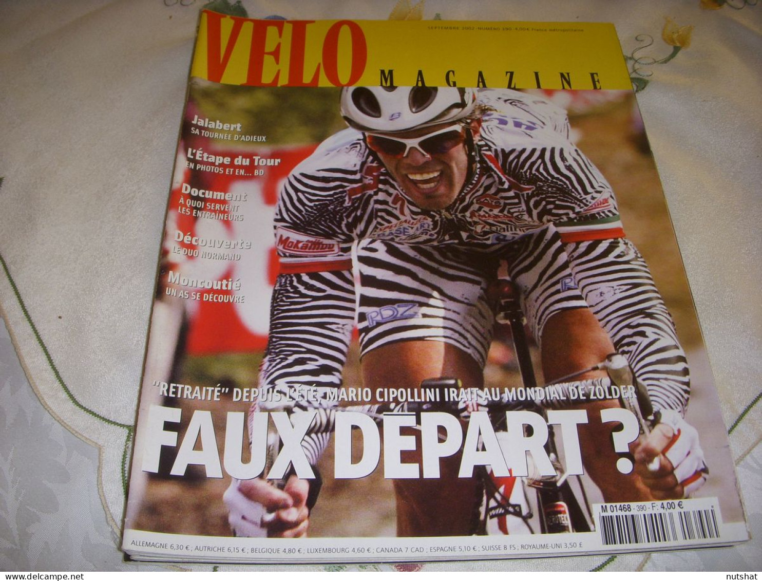 VELO MAG 390 09.2002 JALABERT CIPOLLINI MONCOUTIE VOGONDY PISTE Arnaud TOURNANT - Sport