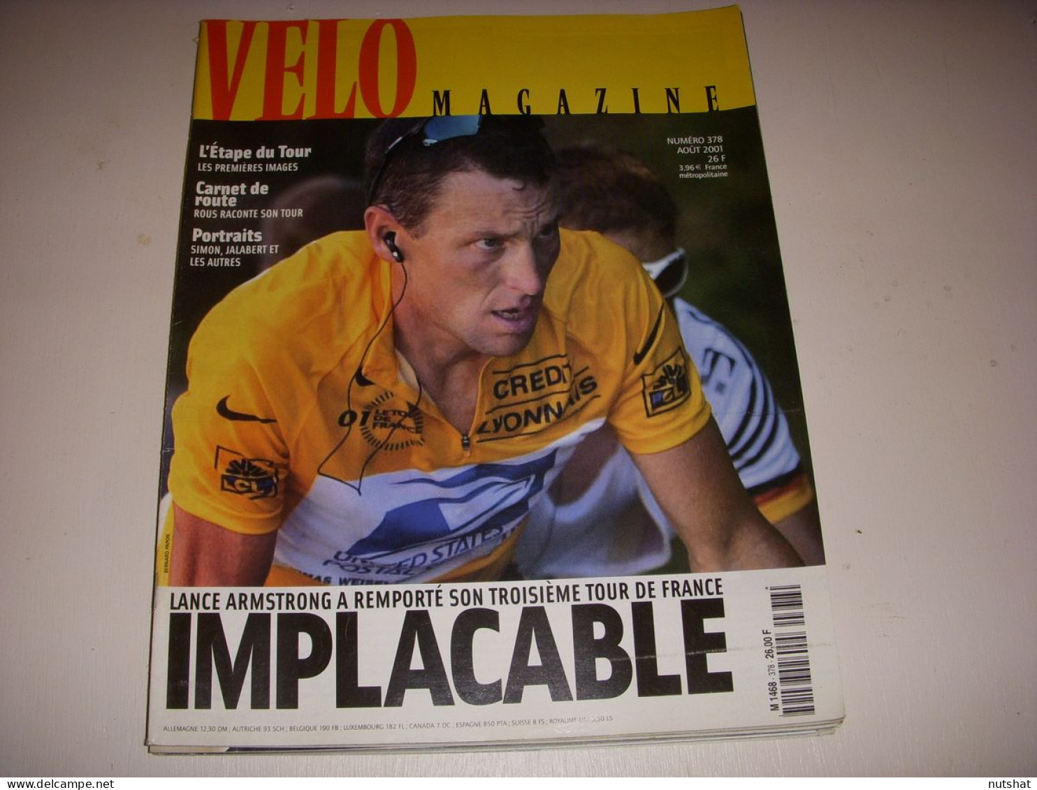 VELO MAG 378 08.2001 MIROIR DU TOUR AMSTRONG ROUS SIMON JALABERT KIVILEV SEVILLA - Deportes