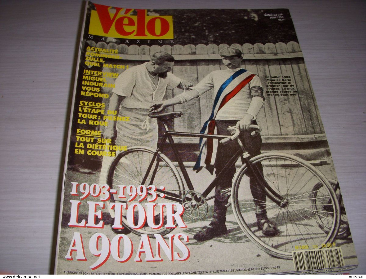 VELO MAG 288 06.1993 LE TOUR A 90 ANS INDURAIN ROMINGER ZULLE DESBIENS - Sport