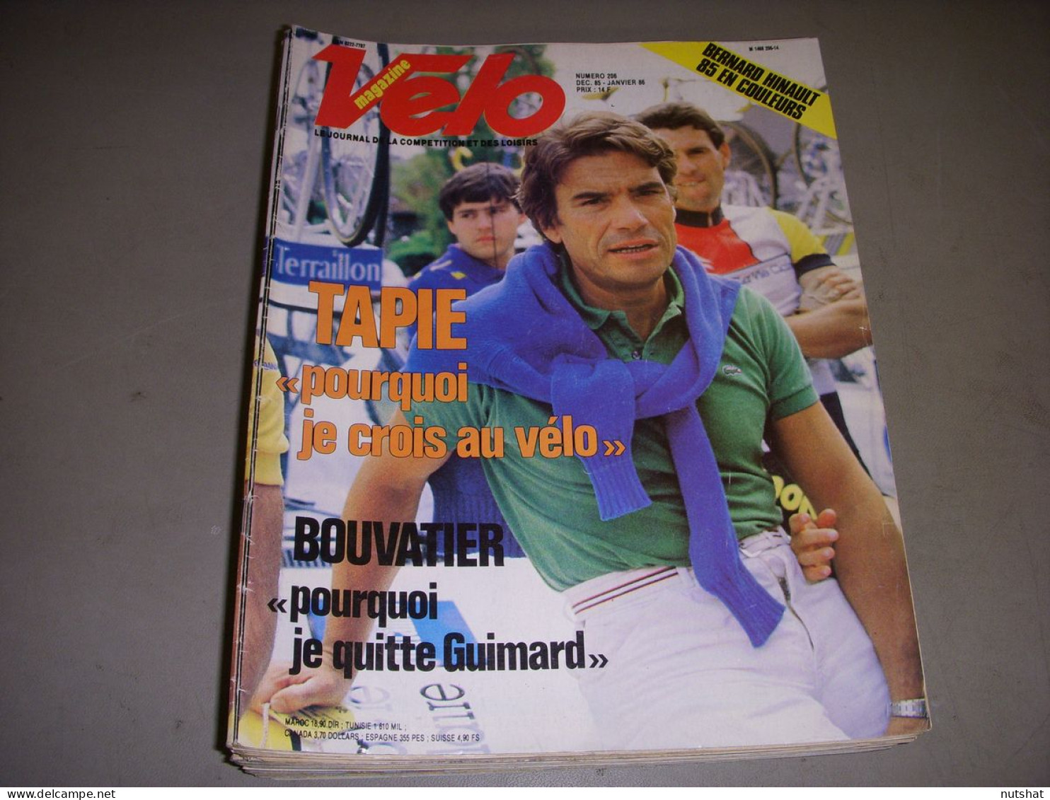 VELO MAG 206 12.1985 TAPIE HINAULT LEMOND BOUVATIER FRERES PETTERSSON SEAN KELLY - Sport