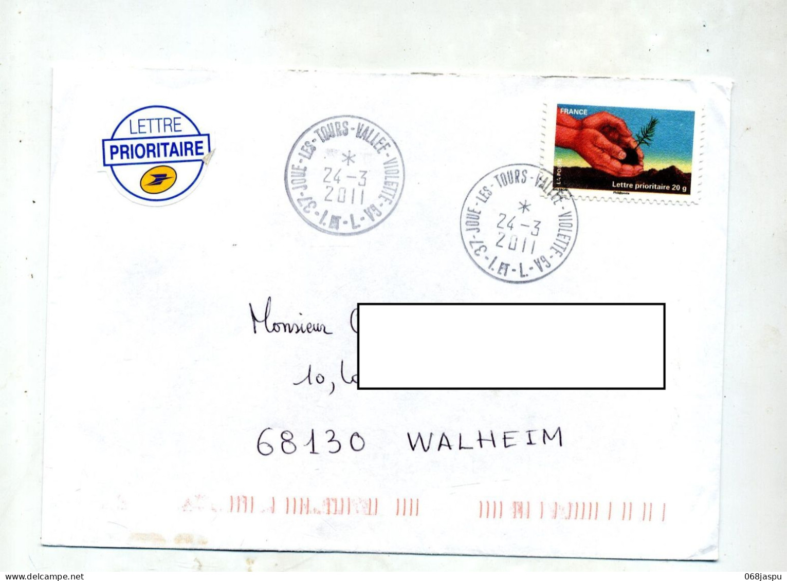 Lettre  Cachet Joue Les Tours Annexe GA - Manual Postmarks