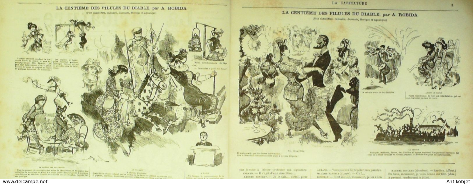La Caricature 1880 N°  33 Les Pillules Du Diable Robida Esquisses Maritimes Gino Trick - Magazines - Before 1900