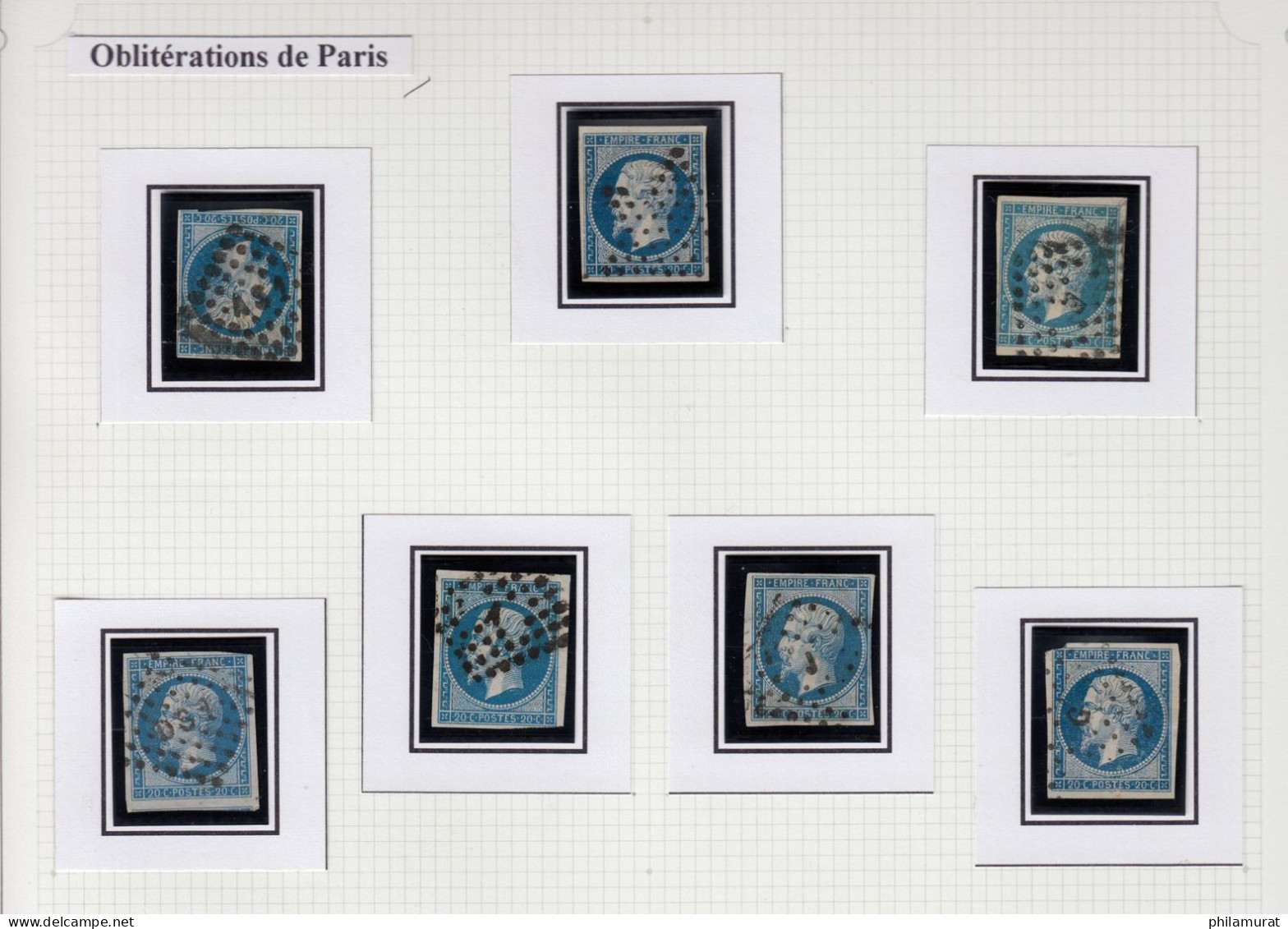 n°14, jolie collection Napoléon 20c bleu, de bonnes variétés et nuances